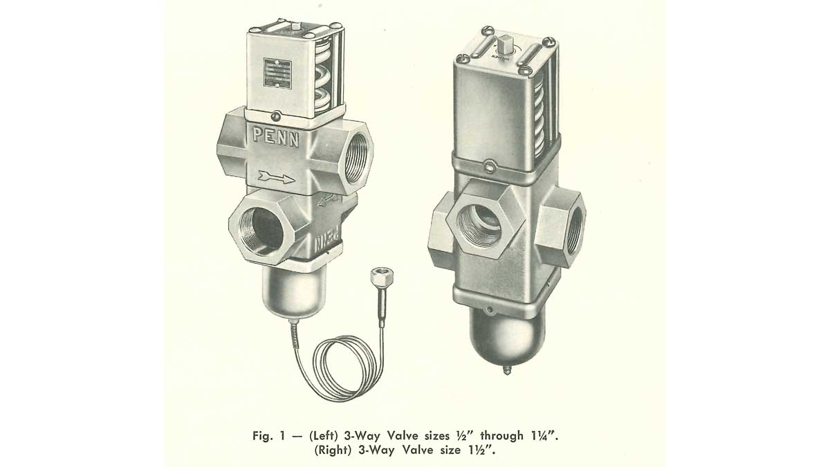 First three way water valve made in 1956